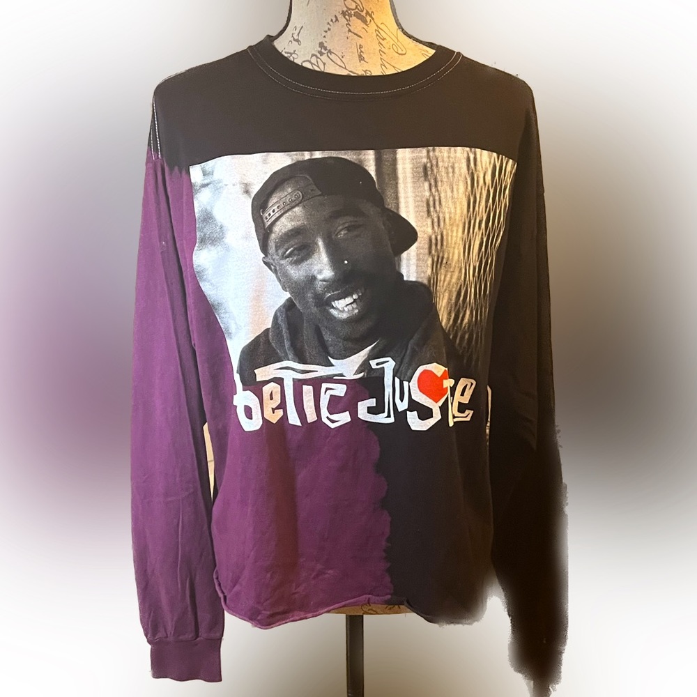 Tupac Shakur Long Sleeve Crop Top Poetic Justice